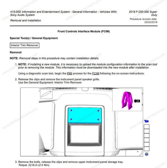 2018 Ford F250 F350 F450 4' SYNC1 TO 8' SYNC3 Upgrade