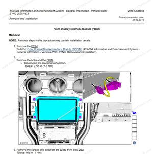 2015 Ford Mustang 4"Sync1 to 8"Sync3 Upgrade